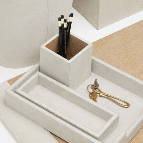 Suede Leather Desk Accessory Sets