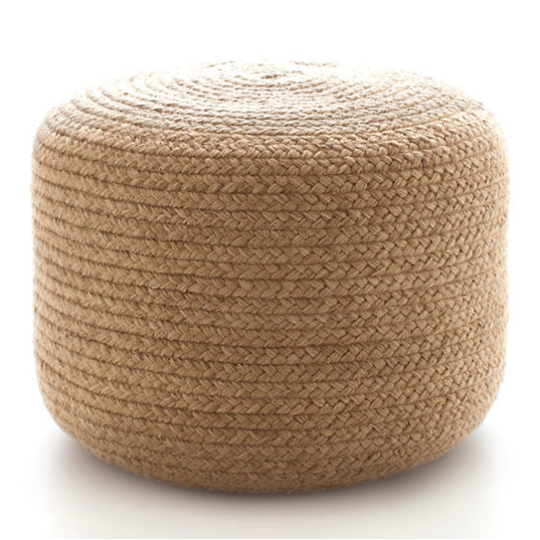 Natural Braided Indoor/Outdoor Pouf