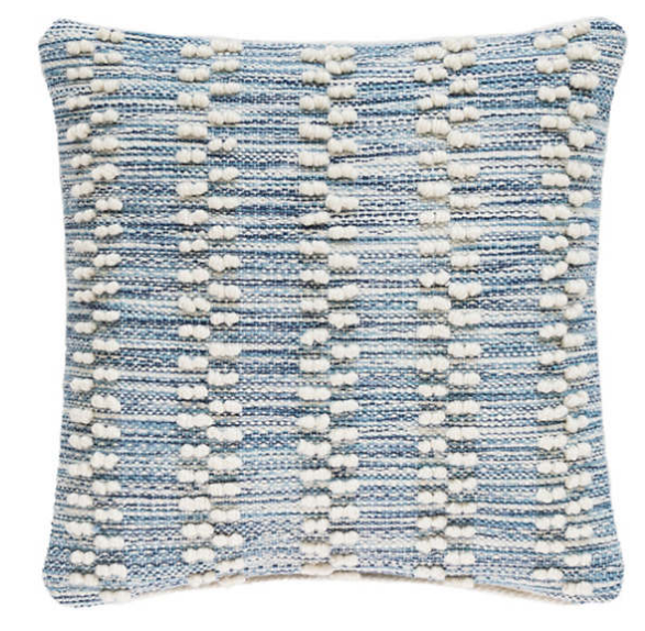 Denim Hobnail Stripe Indoor/Outdoor Pillow