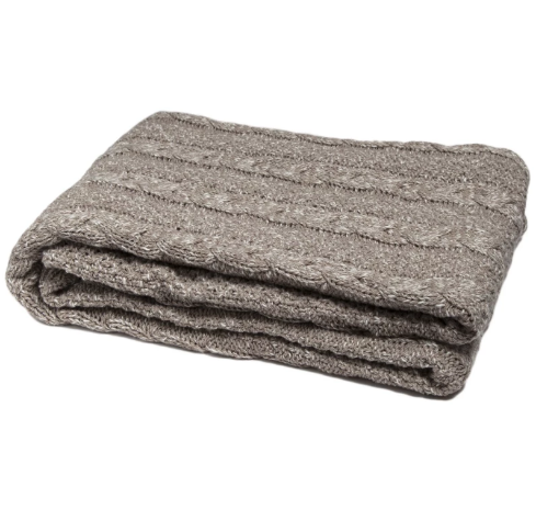Heathered Chunky Cable Knit Throw